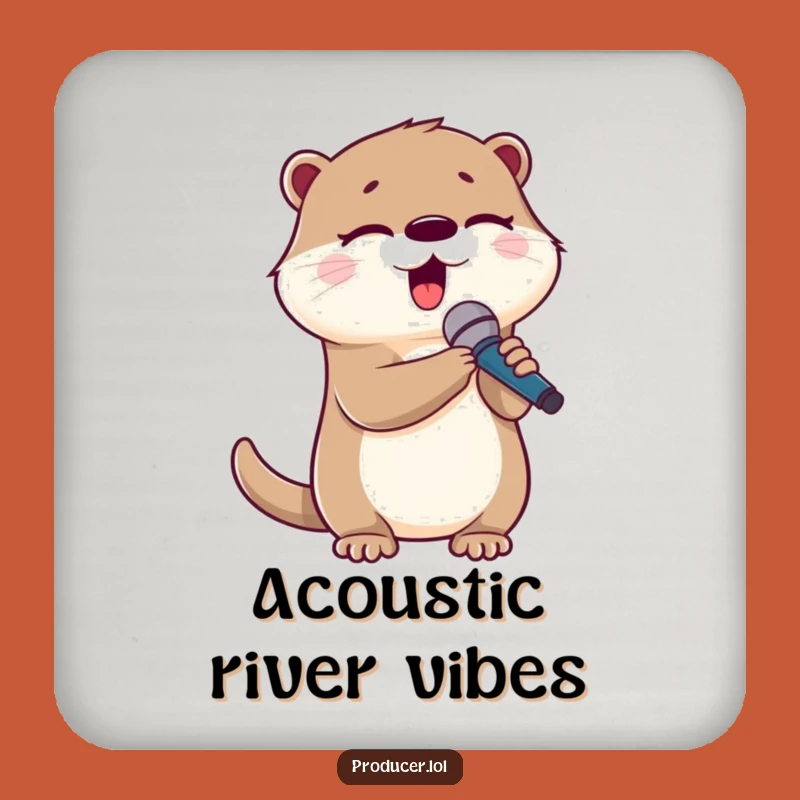 Funny Otter Singing Drink Coaster - Cute Microphone Protector