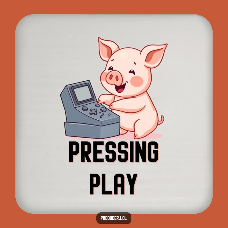 Funny Pig Console Drink Coaster - Button Pusher Table Protector