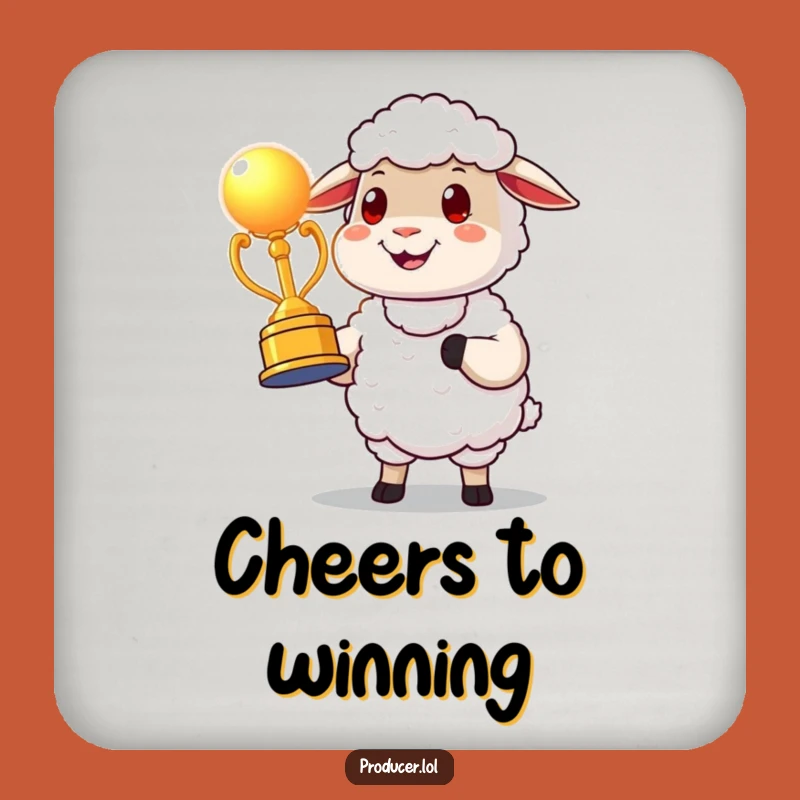 Funny Proud Sheep Award Coaster Set: Protect Surfaces with Celebratory Style