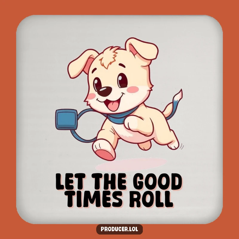 Funny Puppy Film Drink Coaster: Protect Surfaces with Nostalgic Flair