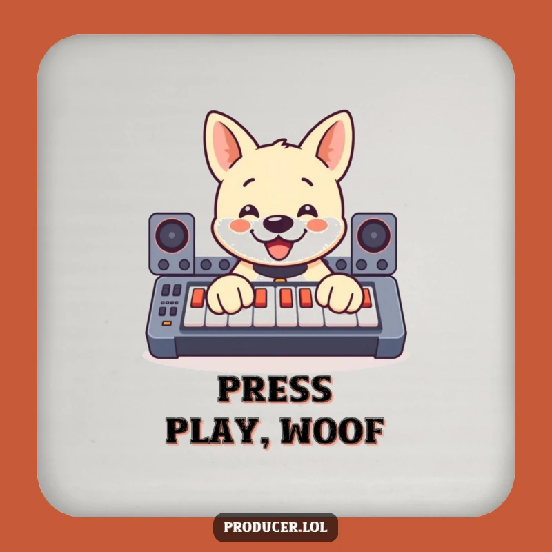 Funny Dog DJ Coaster: Protect Surfaces Soundboard Paws - Practical Funny Gift!