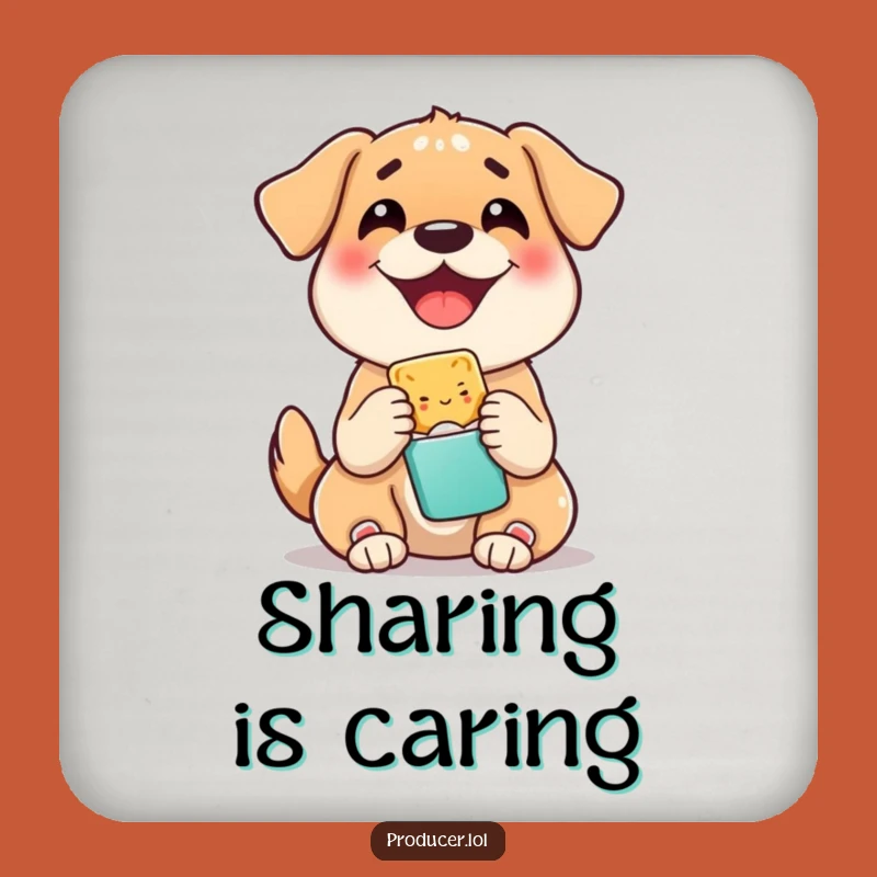 Funny Dog Sharing Snack Coaster: Happy Pup Table Gift