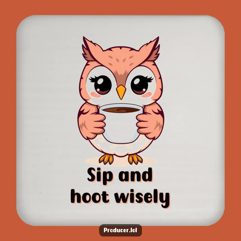 Funny Owl Coaster: Smiling Owl Coffee Table Coaster - Protect Surfaces with Hilarious Art!