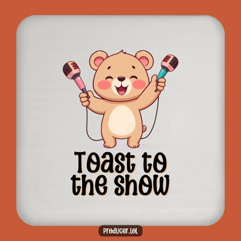 Funny Bear Cub Juggling Coaster: Protect Surfaces with a Star Performer, Quirky Funny Gift!