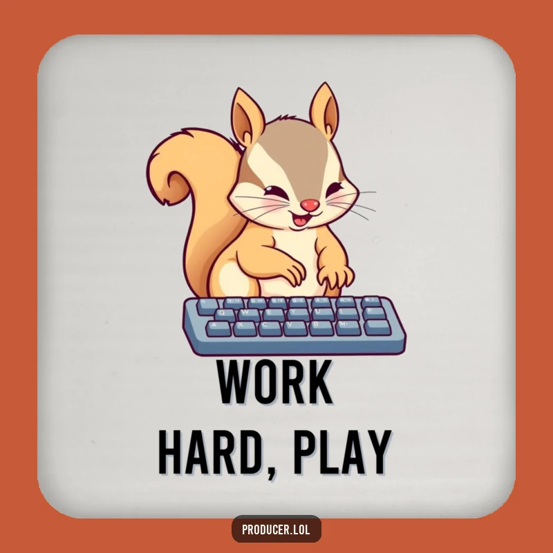 Funny Squirrel Keyboard Coaster: Protect Surfaces, Hilarious Art, Perfect Gift