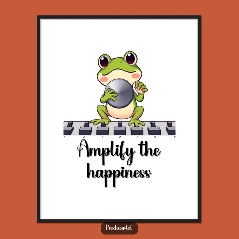Funny Frog DJ Poster: Turn Up Your Walls with Vibrant Art