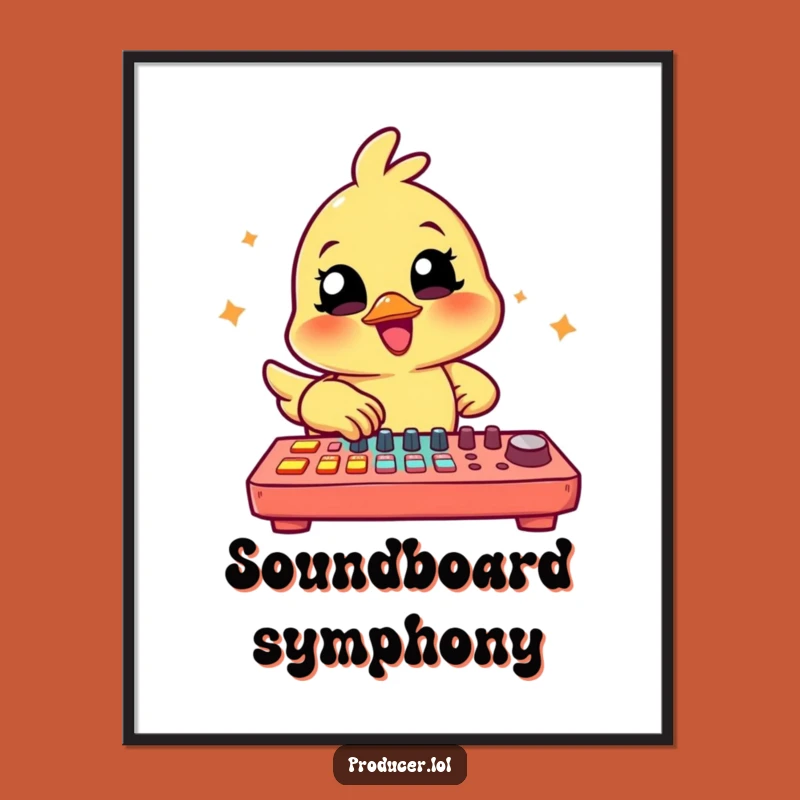 Funny Chick Producer Poster: Vibrant & Hilarious Music Studio Artwork for Your Wall