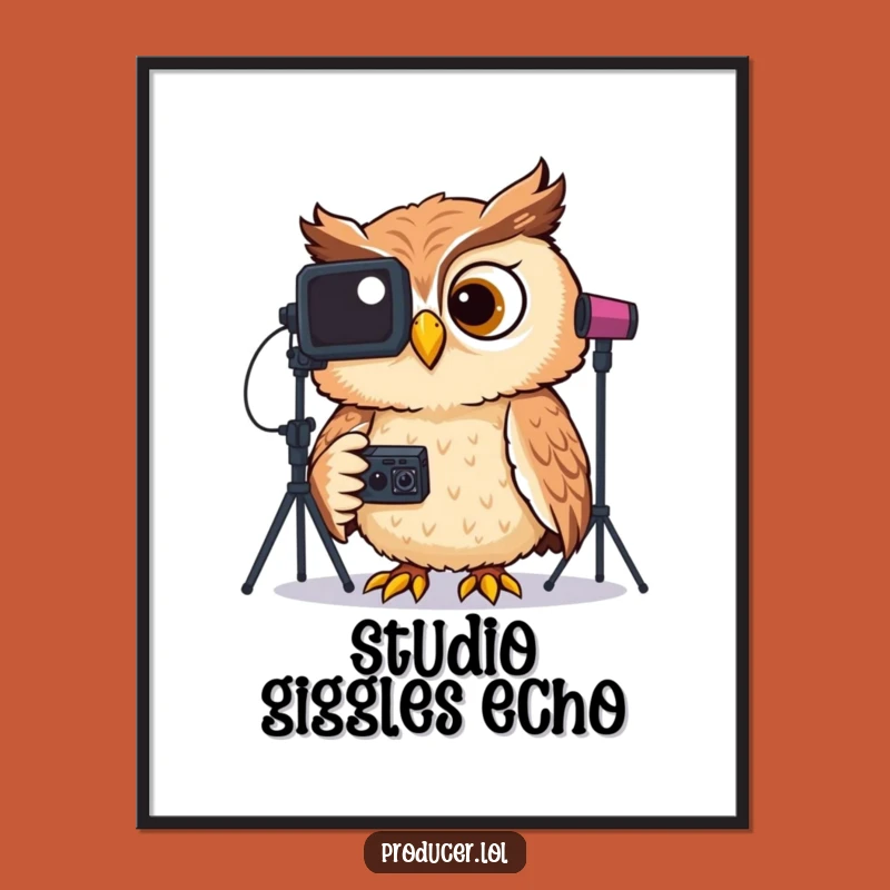 Funny Giggling Owl Poster: Studio Footage Review, Hilarious Wall Art Gift Idea
