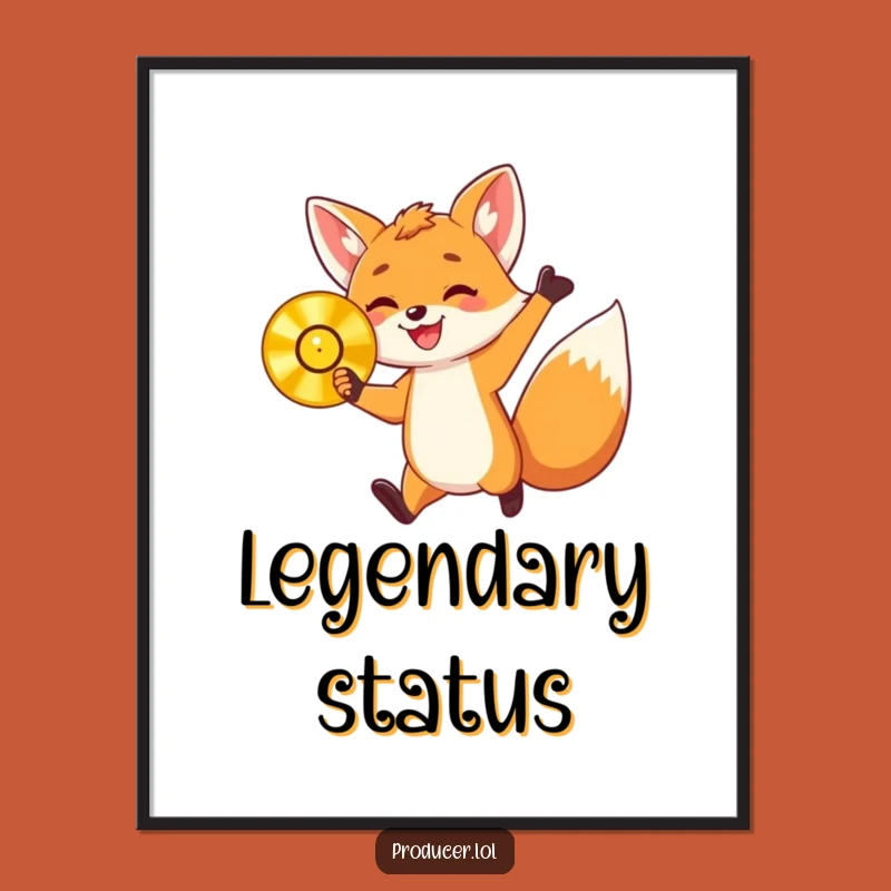 Funny Poster: Fox Cub Golden Record - Celebrate Success & Joy