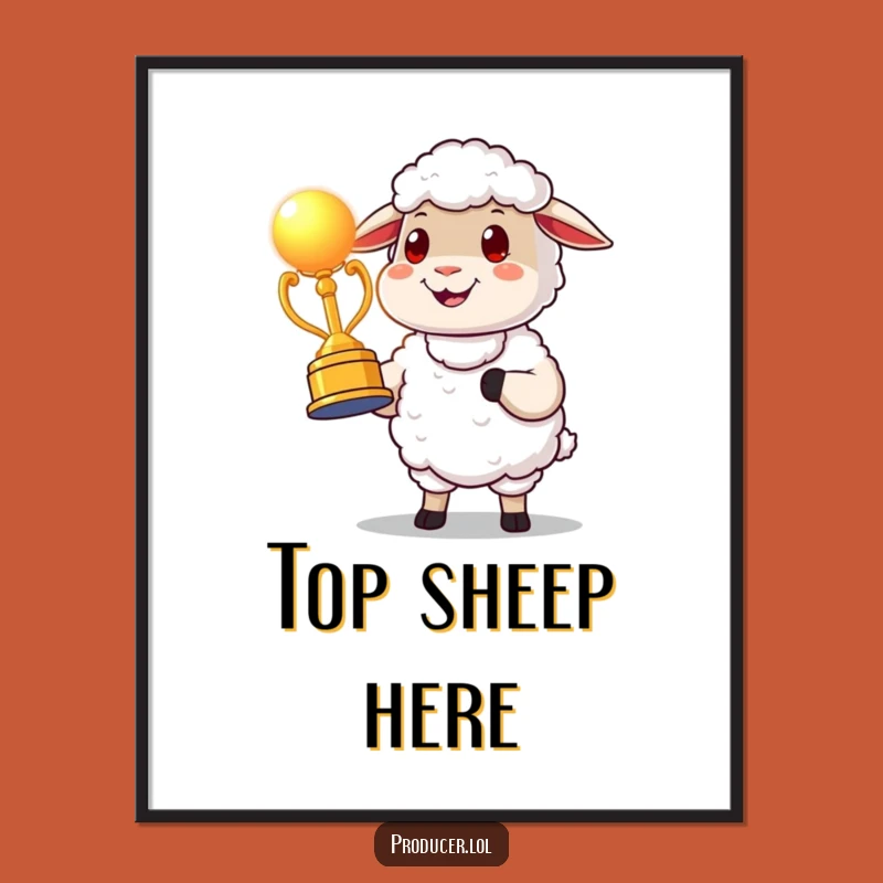 Funny Proud Sheep Award Poster: Decorate Your Space with Celebratory Art