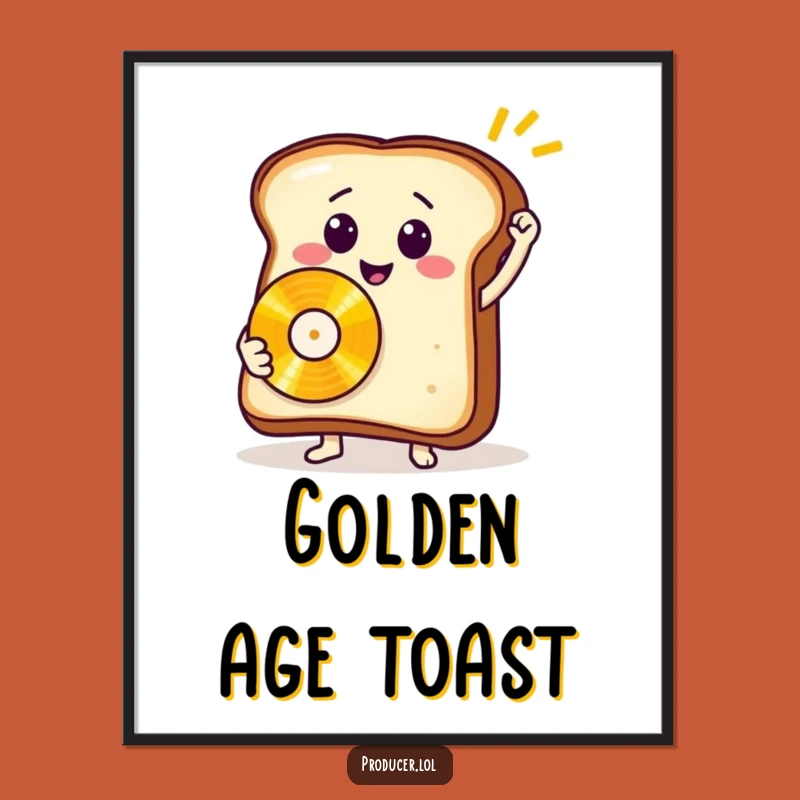 Funny Toast Record Poster: Smiling Star Art for Music Lovers' Walls