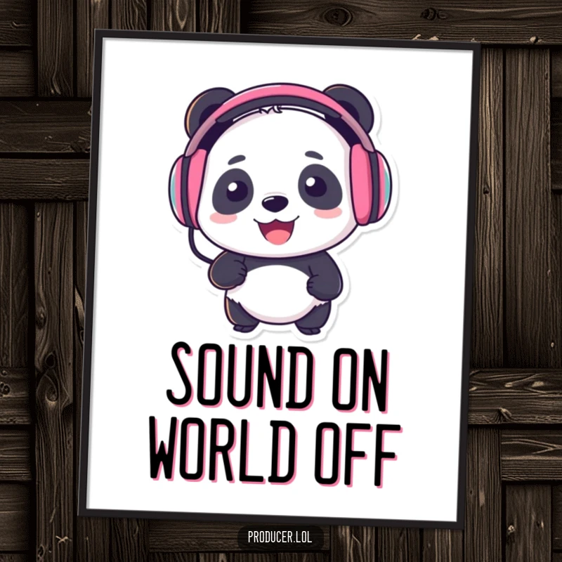 Funny Panda DJ Poster: A cool panda DJ's energetic vibe, ideal funny gift for music lovers' walls.