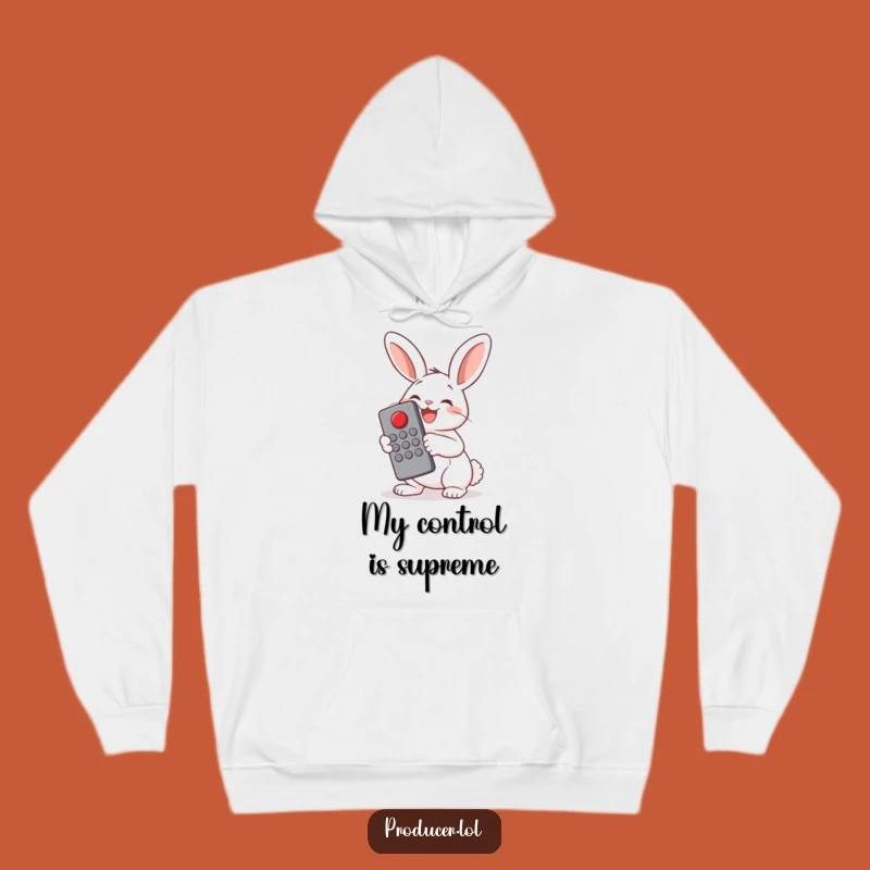 Cozy Funny Bunny Button Pusher Hoodie: Stay in Control and Comfortable