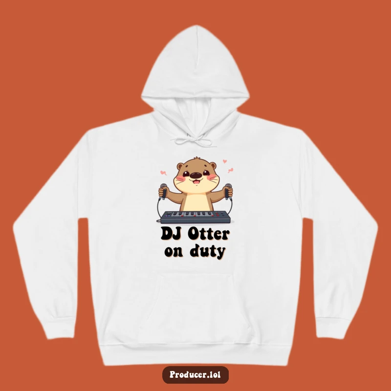 Cozy Funny Otter DJ Hoodie: Stay Warm with Musical Vibes and Comfort