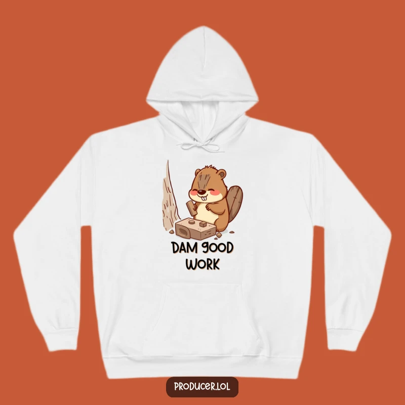 Funny Beaver Hoodie: Cozy Warmth While Building a Hilarious Set Piece, Ideal Gift