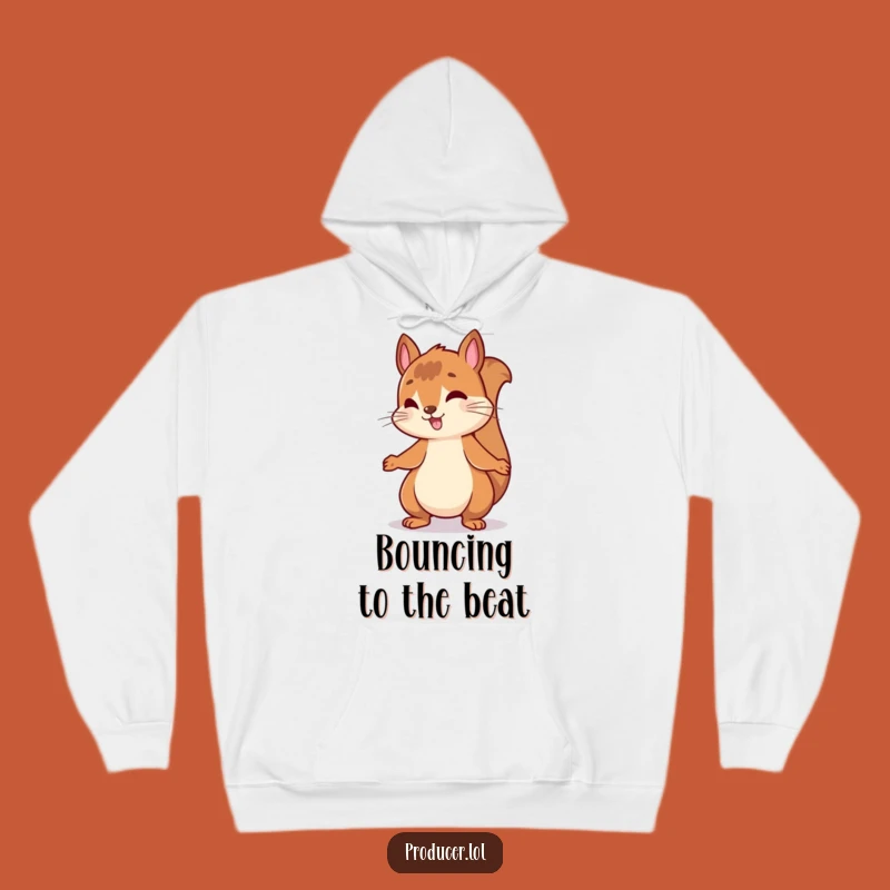 Funny Bouncing Squirrel Hoodie: Nodding to Beat, Cozy & Hilarious Gift