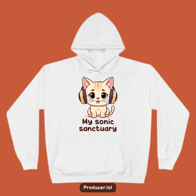Funny Cat DJ Hoodie, Cozy Music Enthusiast Wear, Hilarious Cat Lover Gift