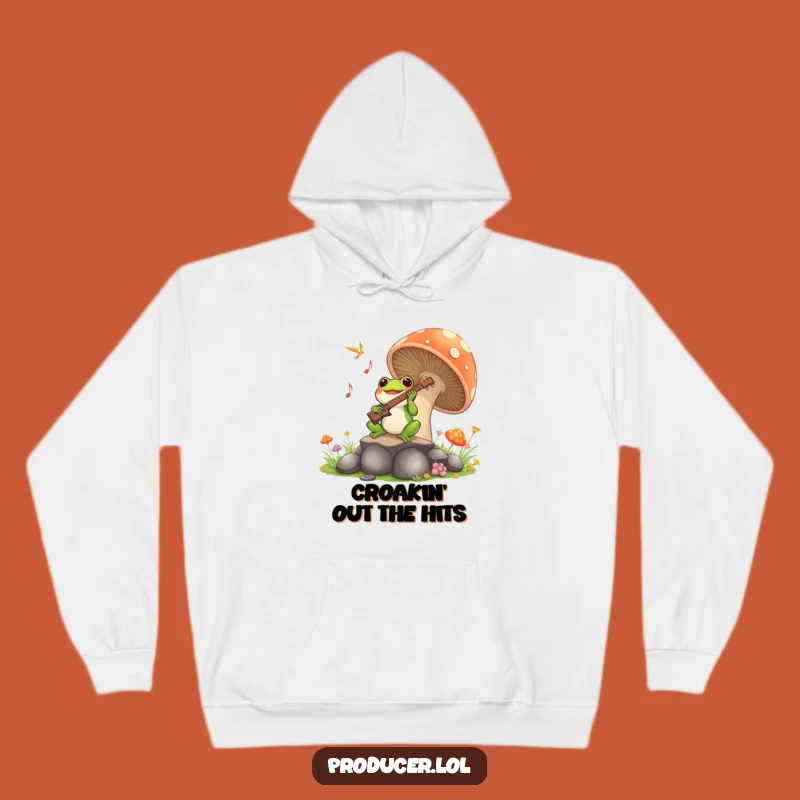 Funny Frog Symphony Hoodie: Cozy Mushroom Music Wear - The Ultimate Funny Gift