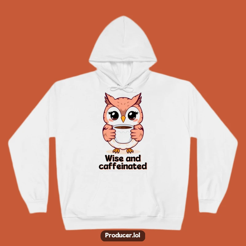 Funny Owl Hoodie: Cozy Smiling Owl Coffee Lover Hoodie - Warm & Hilarious Gift!