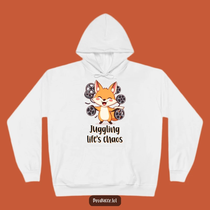 Cozy Funny Fox Film Reel Hoodie: Stay Warm with Cinematic Charm