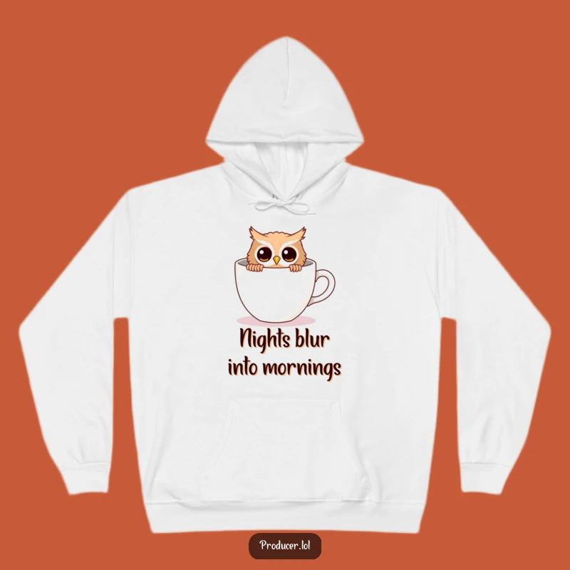 Funny Owl Hoodie - Cozy Coffee Cup Hideout, Warm Winter Gift