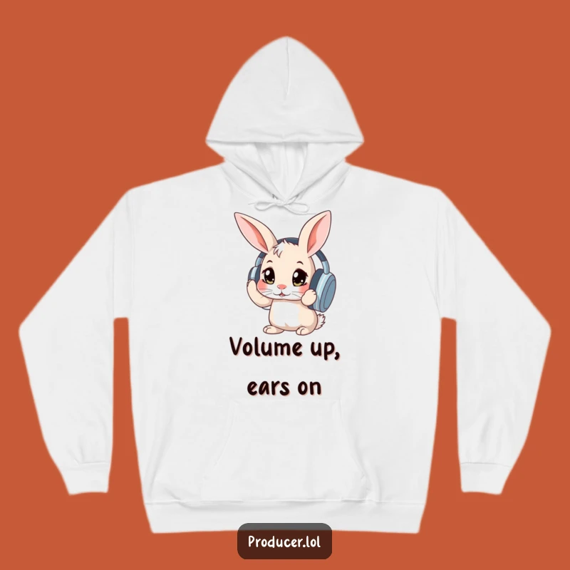 Funny Rabbit Headphones Hoodie: Cozy & Comical Music Lover Gift