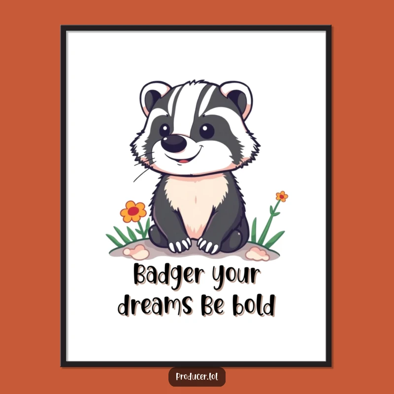 Free Printable Funny Wall Art: Proud Badger Stage View - Dramatic Downloadable Decor!