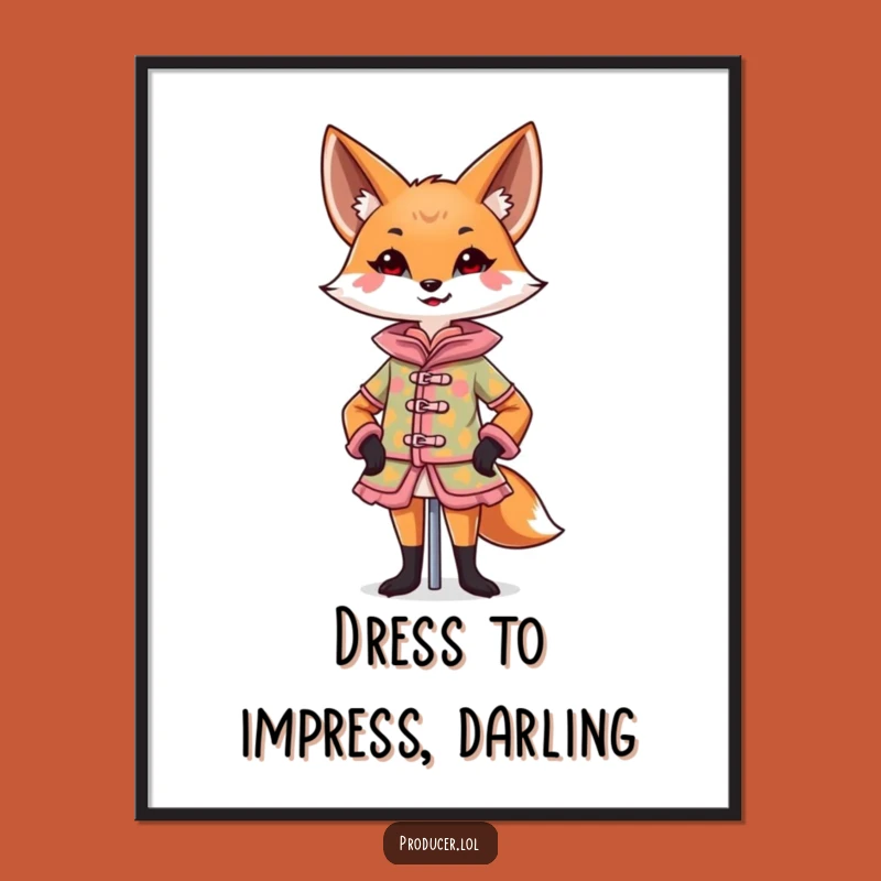 Free Printable Wall Art: Foxy Fashion Designer, Hilarious Downloadable Decor