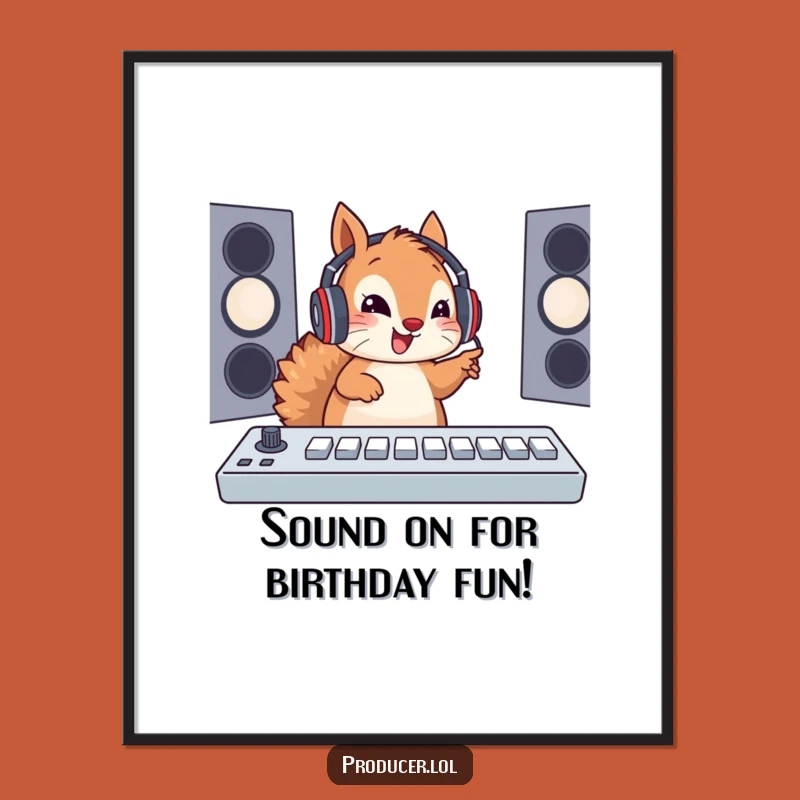 Free Printable Squirrel DJ Art: Quirky Downloadable Wall Decor for Music Enthusiasts