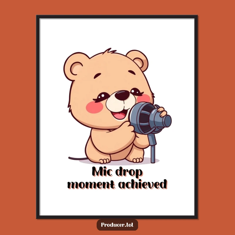 Free Printable Wall Art: Funny Singing Bear Poster for a Humorous Home Download