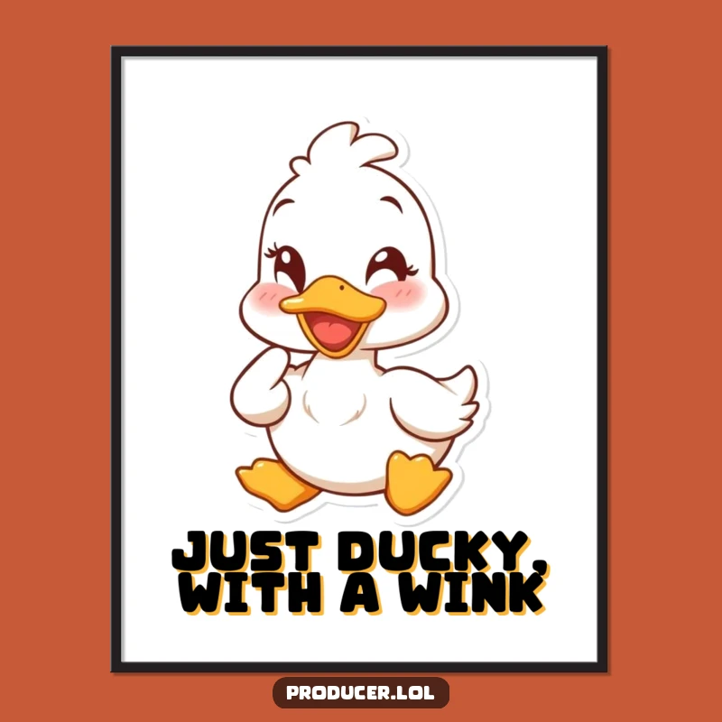 Free Printable Wall Art: Funny Winking Duck Nodding Approval - Quirky Decor
