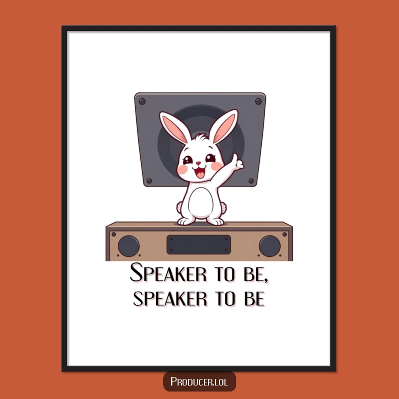 Funny Free Printable Wall Art: Rabbit's Party Speaker - Downloadable Decor!