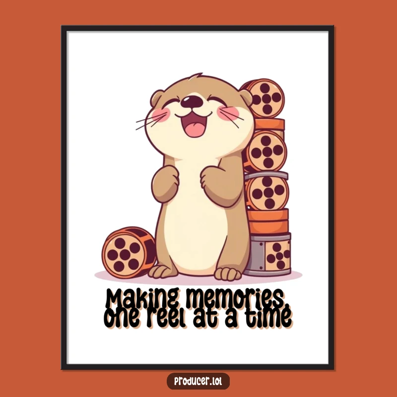 Funny Free Printable Otter Film Reel Art: Laughing Downloadable Decor!