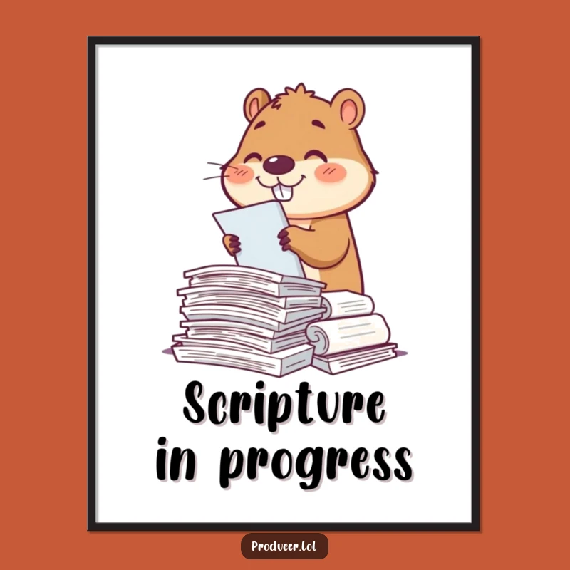 Funny Free Printable Wall Art: Beaver Script Sorter Downloadable Decor