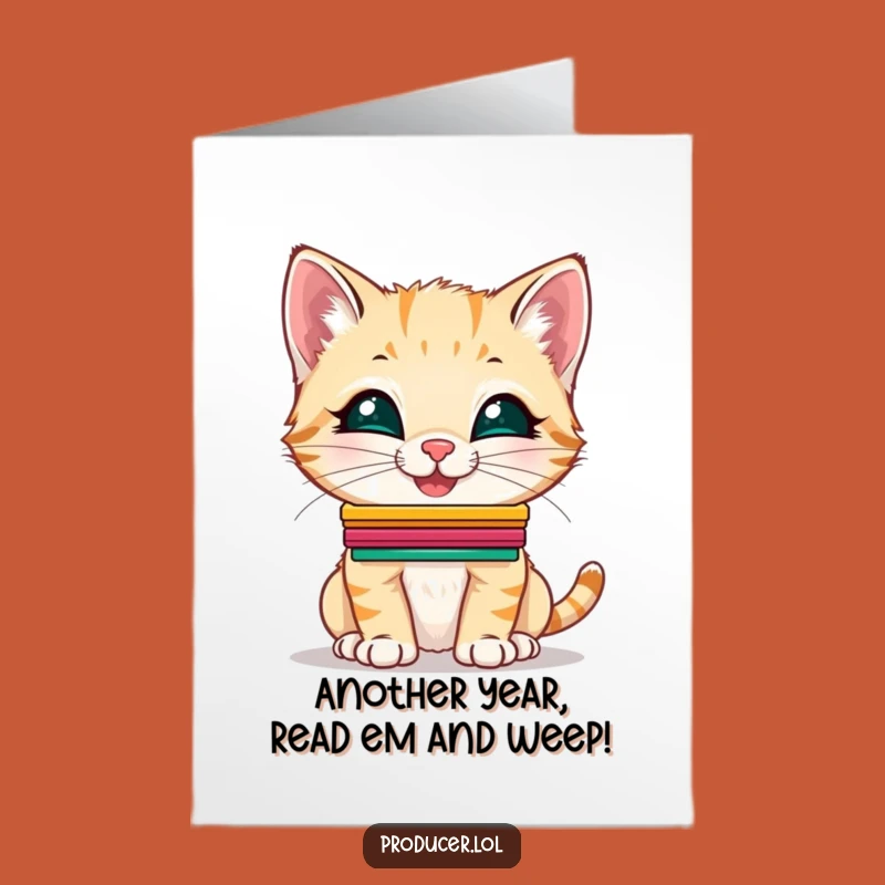 Free Printable Funny Birthday Card: Giggling Kitten Cue Cards Hilarious Downloadable Gift