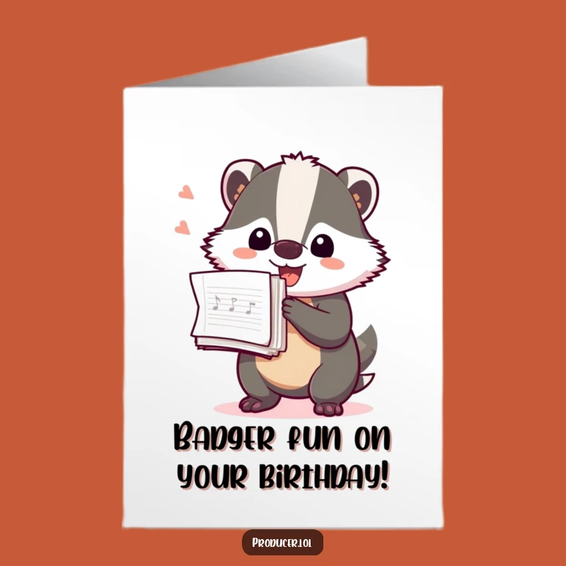 Free Printable Birthday Card: Playful Badger with Notes for a Hilarious Birthday Bash!