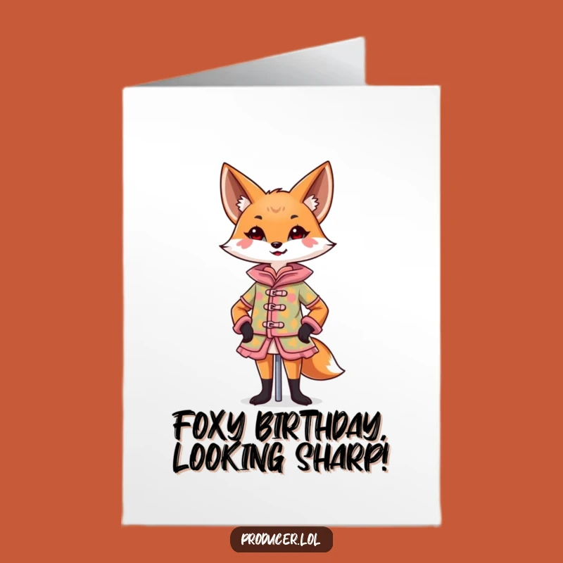 Free Printable Birthday Card: Dapper Fox Fashionista, Hilarious Downloadable Greeting