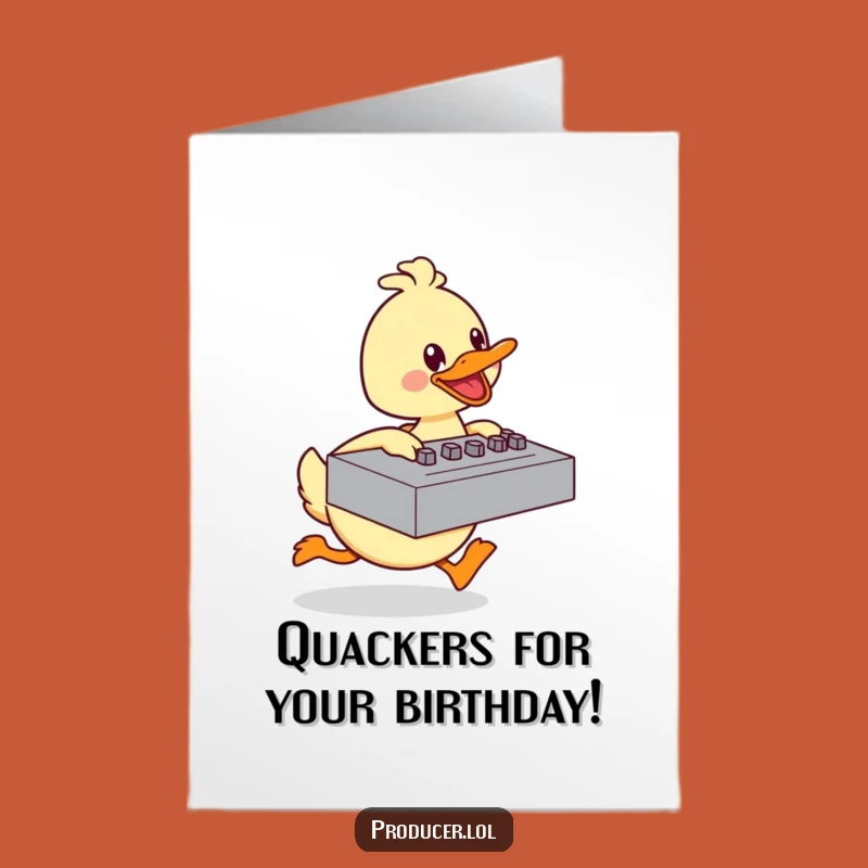 Free Printable Duck Birthday Card: Energetic Wishes Downloadable Gift