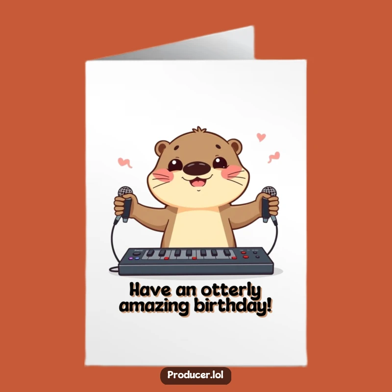 Free Printable Otter Birthday Card: Juggling Fun for a Rocking Celebration