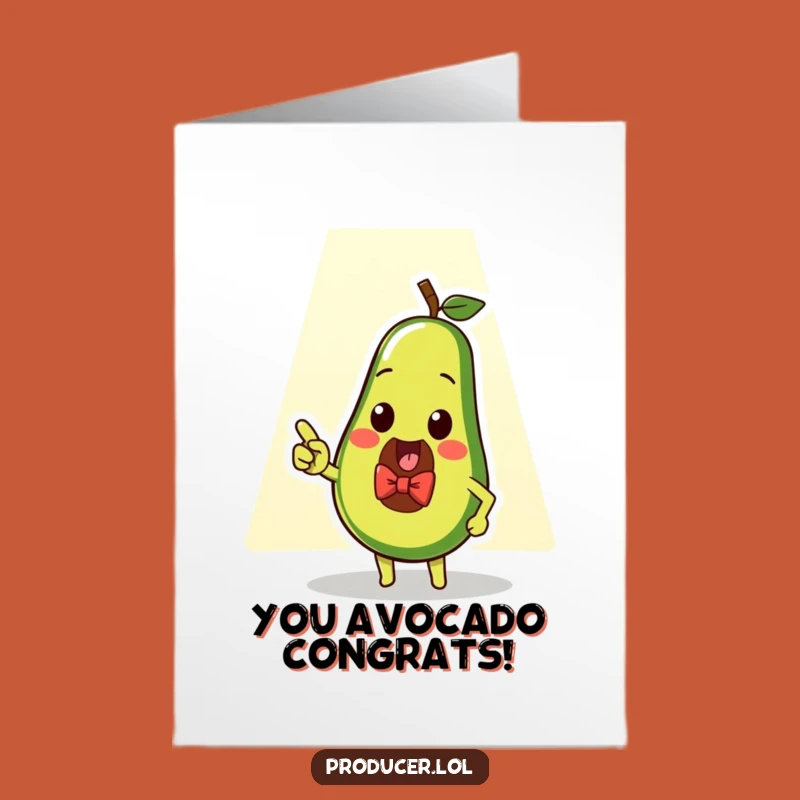 Free Printable Congrats Card: Avocado Spotlight for Your Big Win