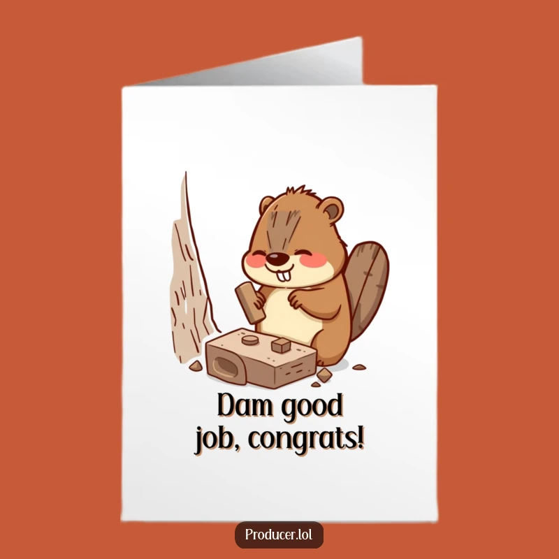 Free Printable Congrats Card: Busy Beaver's DIY Success, Hilarious Downloadable Greeting