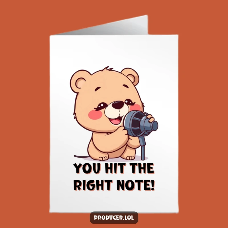 Free Printable Congrats Card: Hilarious Bear Celebrates Achievements with a Song Download