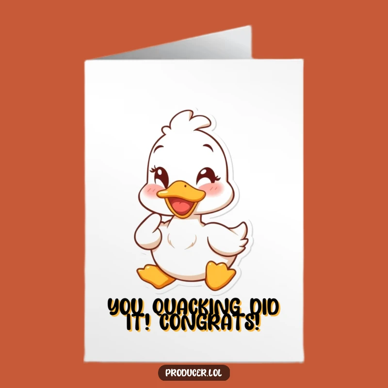 Free Printable Congrats Card: Winking Duck's Nod of Approval - Easy Download