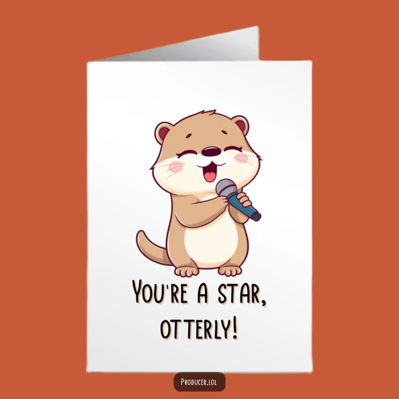 Free Printable Congratulations Card: Otter's Song of Triumph for Your Amazing Success