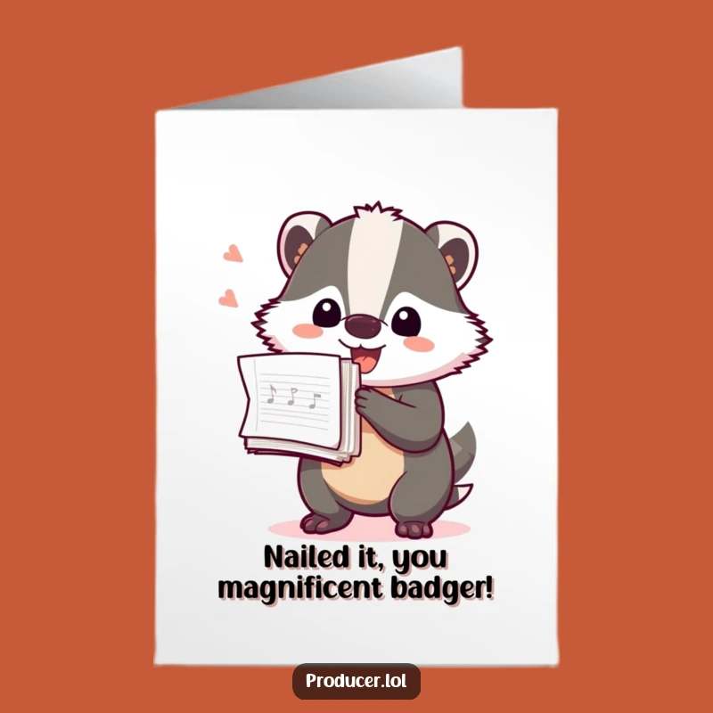 Free Printable Congrats Card: Badger Producer Has the Winning Notes for Your Success!