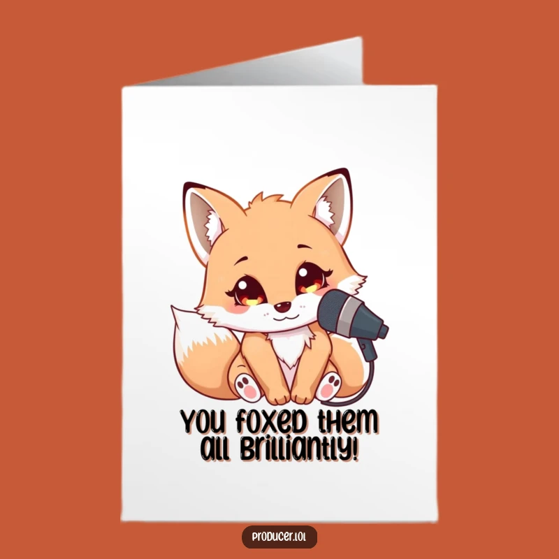Free Printable Congrats Card: Fox Croons Congratulations for Your Amazing Achievement!