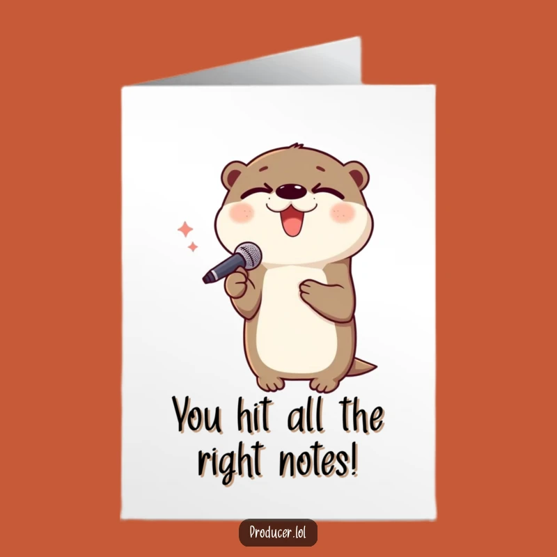 Free Printable Otter Congrats Card: Funny Singing Design, Downloadable Achievement Gift