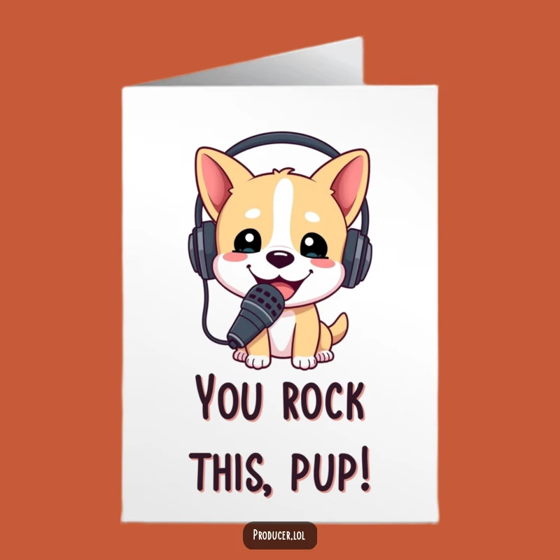 Free Printable Congrats Card: Dog Broadcaster, Enthusiastic Success Announcement