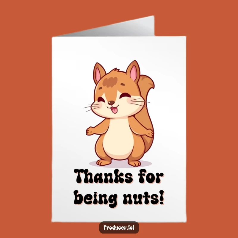 Free Printable Thank You Card: Bouncing Squirrel Beat - Humorous Downloadable Gift!