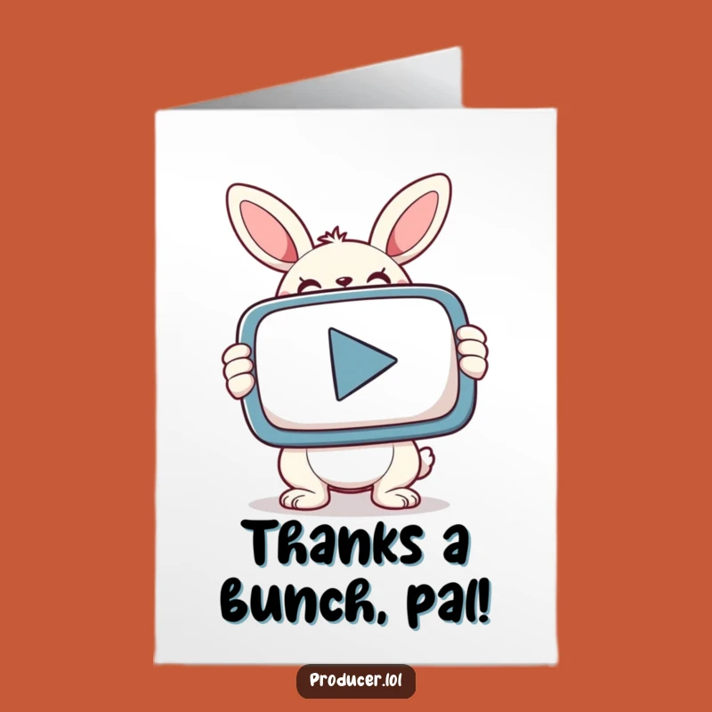 Free Printable Thank You Card: Bunny Thanks You With a Big Play!